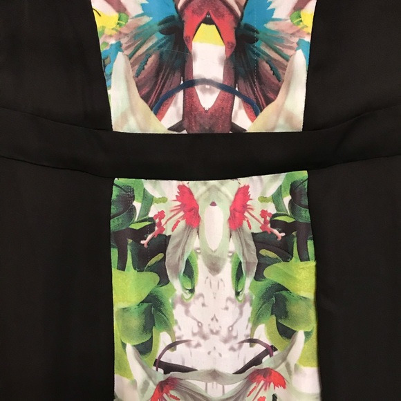 Prabal Gurung Black Floral Dress Sz 6 - Picture 5 of 11